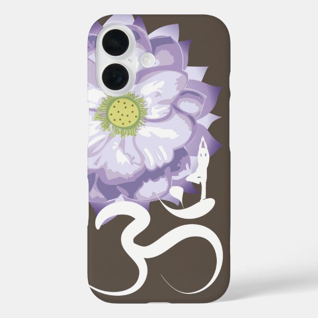 Coques Case-Mate iPhone Purple Lotus Fleur Yoga & Om/Aum Zen Calligraphie (Verso)