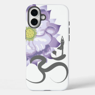 Coques iPhone 16 Plus Purple Lotus Fleur Yoga & Om/Aum Zen Calligraphie