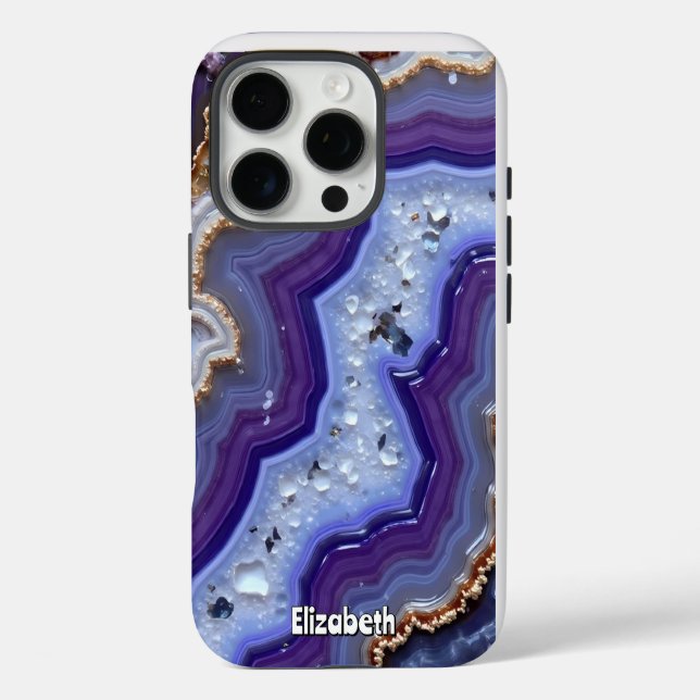 Coques Case-Mate iPhone Purple ondulant et Abstrait bleu (Verso)