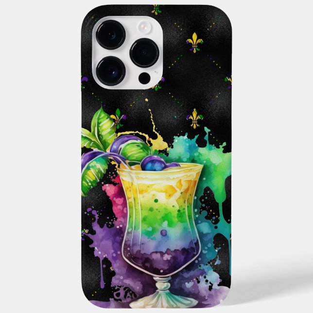COQUES Case-Mate iPhone PURPLE OR VERT MARDI GRAS BOISSONS FESTIVES (Verso)