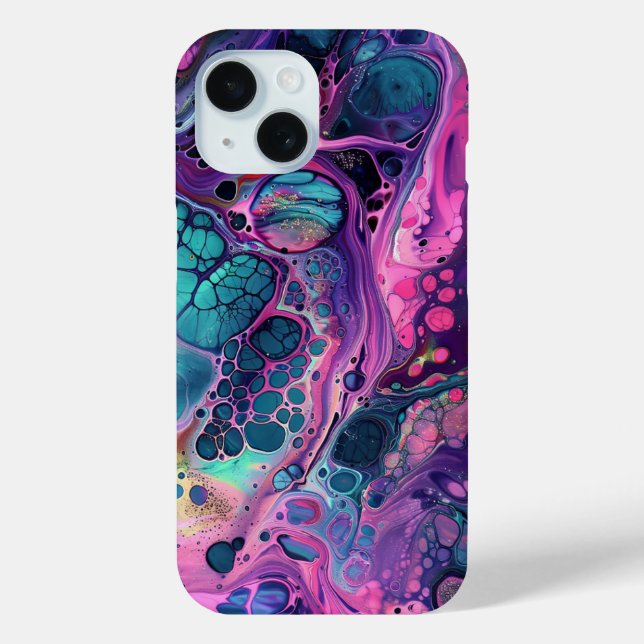 Coques Case-Mate iPhone Purple Paint Rose Pour Abstrait Liquid Aesthétique (Verso)