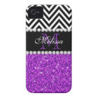 PURPLE PARTIES SCINTILLANT NOIR CHEVRON MONOGRAMME