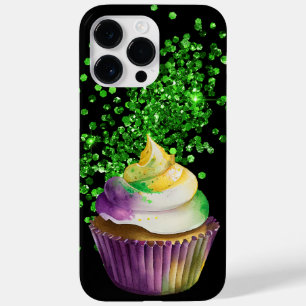 COQUE POUR POUR iPhone 14 PRO MAX PURPLE VERT OR MARDI GRAS CUPCAKE