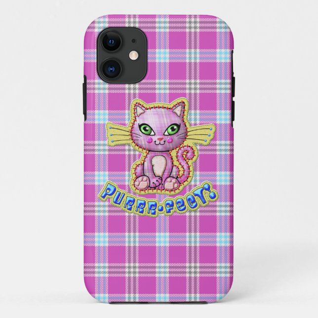 Coques Case-Mate iPhone Purrfect Kitty Chat Plaid iPhone 5 Casemate (Dos)