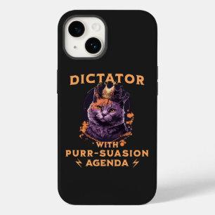 Coque Pour iPhone 14 Purrsuasion Agenda Drôle King Cat