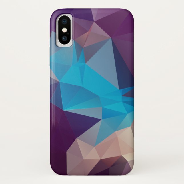 Coques Case-Mate iPhone Pyramide Abstraite violette et bleue (Dos)