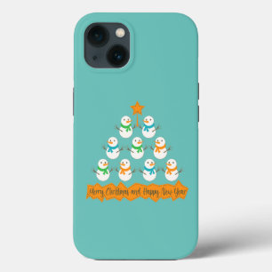 Case-Mate iPhone Case pyramide de sapins de Noël en bonhommes de neige d