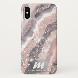 Case-Mate iPhone Case *~* QR Silver AP66 Parties scintillant Rose Agate
