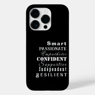 Coque Pour iPhone 14 Pro Qualités des grandes femmes, Noires