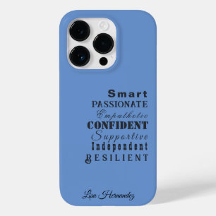 Coque Pour iPhone 14 Pro Qualités des grandes femmes, Nom sur Cornflower Bl