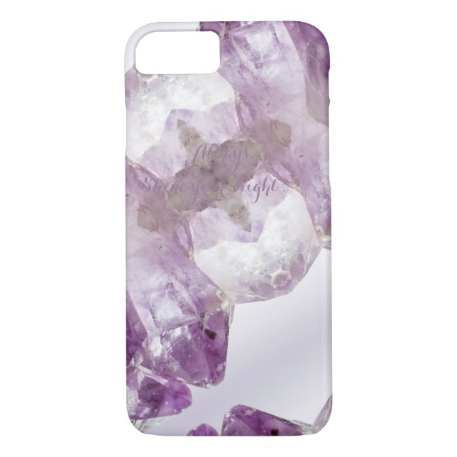 Coques Case-Mate iPhone Quartz cristallin Améthyste de pierre violette (Dos)