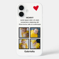 Quatre Photo Collage Coeur Texte personnalisé pers