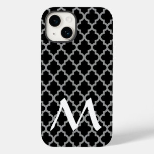 Coque Pour iPhone 14 Quatrefoil Black Marocain Moods