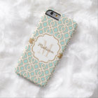 Quatrefoil Monogram Eggshell Blue et Gold