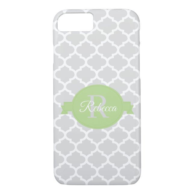 Coques Case-Mate iPhone Quatrefoil vert personnalisé (Dos)