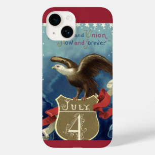 Coque Pour iPhone 14 Quatrième juillet patriotique vintage, aigle aux é
