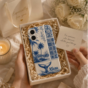 Coque Pour iPhone 16 Queue de baleine tropicale personnalisée