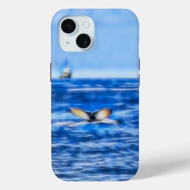 Coques Case-Mate iPhone Queue de baleines Navire nautique Bleu Océan (Verso)