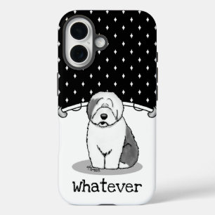 Coque Pour iPhone 16 Quoi ? Vieux chien de mouton anglais (Grey 1) Drôl