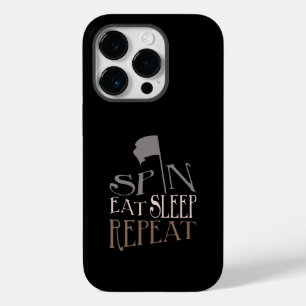 Coque Pour iPhone 14 Pro Quote Color Guard Spin Eat Sleep Répéter