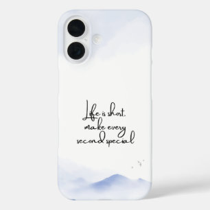 Coque Pour iPhone 16 Quote Motivation Minimaliste Bleu