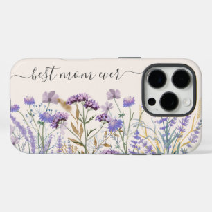 Coques iPhone 16 Pro Quote-part Fleur sauvage couleur pourpre