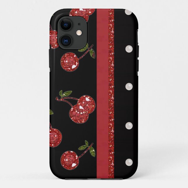 Coques Case-Mate iPhone RAB Rockabilly très cerise cerises Noir (Dos)