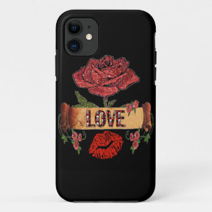 Etui iPhone Case-Mate RAB Rockabilly Valentine Roses, Love & Lipstick