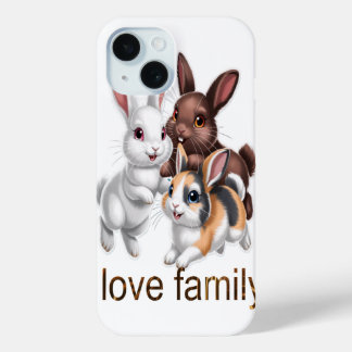 Coque Pour iPhone 15 Rabbit family 