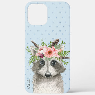 Case-Mate iPhone Case Raccoon Boho mignon avec couronne et nom floraux