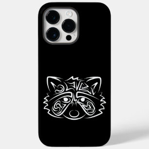 Coque Pour Pour iPhone 14 Pro Max Raccoon tribal noir et blanc