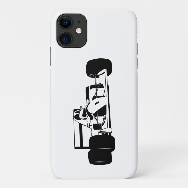 Coques Case-Mate iPhone Race Car Silhouette noir et blanc (Dos)