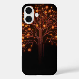 Coque Pour iPhone 16 Racines numériques : L'Arbre Lumineux De Circuitri