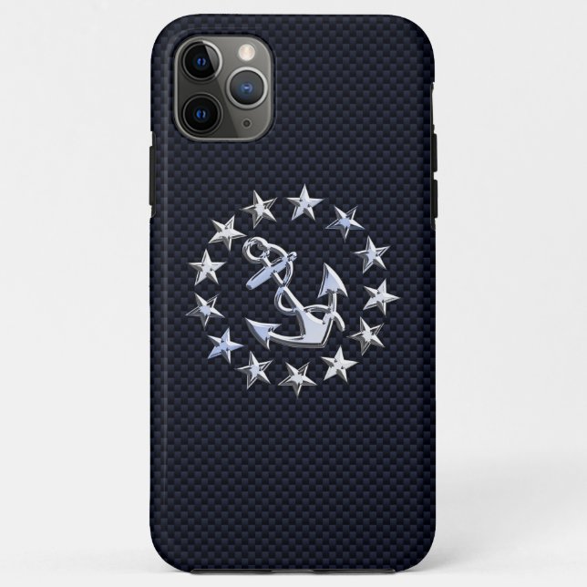 Coques Case-Mate iPhone Racy Fibre Carbone Nautique Chrome Yacht Drapeau I (Dos)