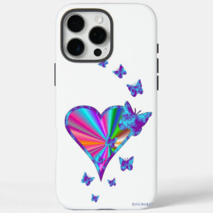 iPhone 16 Pro Max Case Rainbow heart and Butterfly