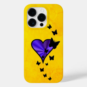 Coque Pour iPhone 14 Pro Rainbow heart and Butterfly