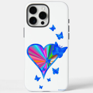iPhone 16 Pro Max Case Rainbow heart and Butterfly