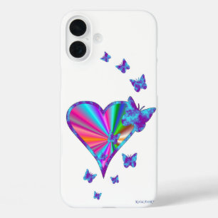 iPhone 16 Plus Case Rainbow heart and Butterfly