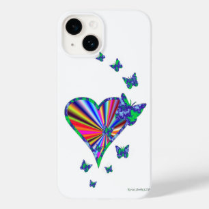 Coques Pour iPhone Rainbow heart and Butterfly