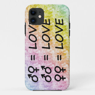 Coques Pour iPhone Rainbow Pastel Scribbles avec tous les signes d'am