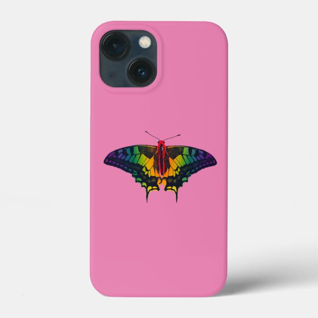 Coques Case-Mate iPhone Rainbow Pride Flag Swallowtail Butterfly (Verso)