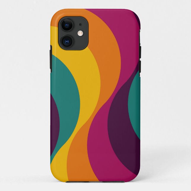 Coques Case-Mate iPhone Rainbow Retro Wavy Motif 3 (Dos)