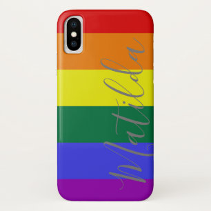 Case-Mate iPhone Case Rainbow Stripes LGBT Nom personnalisé