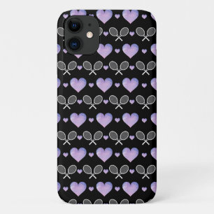 Case-Mate iPhone Case Raquettes de tennis blanc Coeurs pourpres Aimer l'