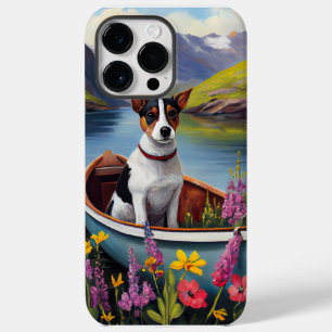 Coque Pour Pour iPhone 14 Pro Max Rat Terrier sur une pagaie : une aventure Pittores
