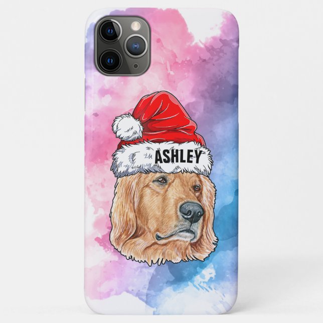 Coques Case-Mate iPhone Rattrapeur d'or avec chien de Noël Casquette (Dos)