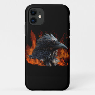 Coques Pour iPhone Raven Flames Wiccan Gothic Design