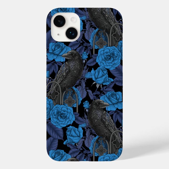 Coques Case-Mate iPhone Ravins et roses bleus (Verso)