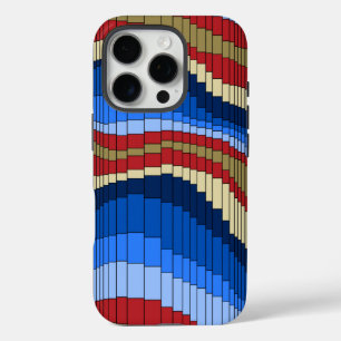 Coques iPhone 16 Pro Rayé psychédélique vintage de montagnes russes