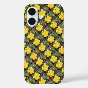 Coque Pour iPhone 16 "Rayonnement d'or : Fleur d'Hibiscus jaune sur un